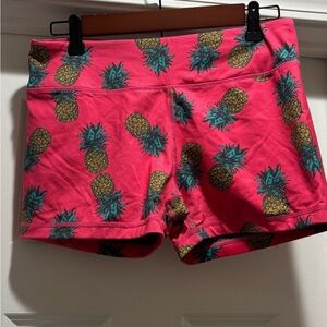 Pineapple Print Pink Women's Shorts